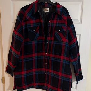 Men's Red and Blue Plaid Shirt